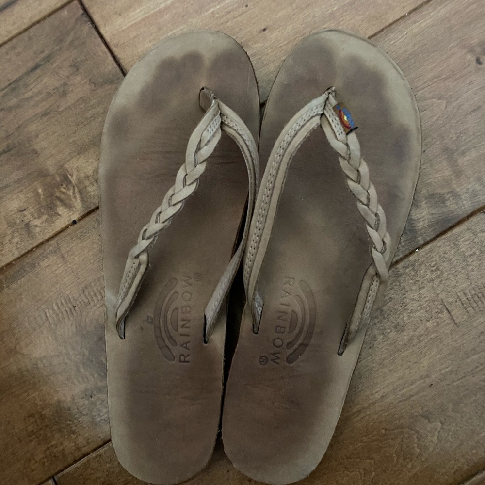 Rainbow flip flops/sandals